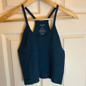 Ododos Blue Ribbed Tank Top